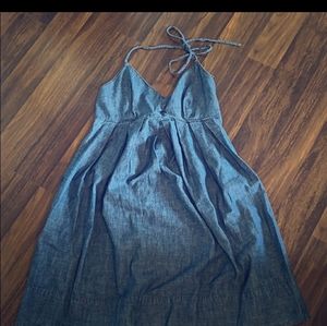 Denim halter babydoll dress